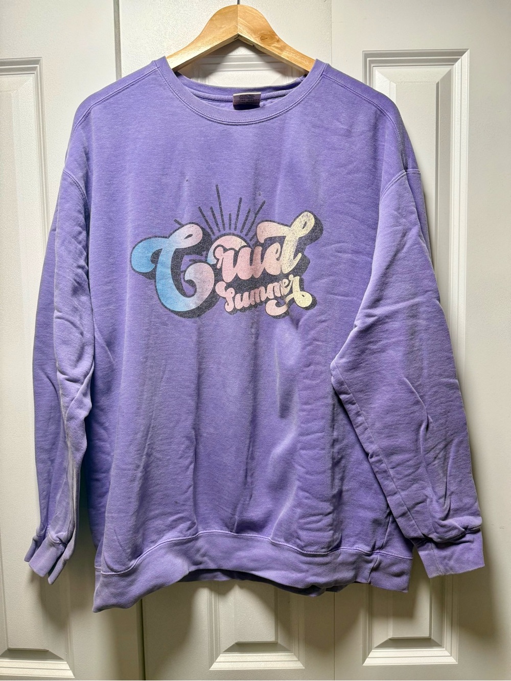 Lavender "Cruel Summer" Graphic Crewneck Sweatshirt